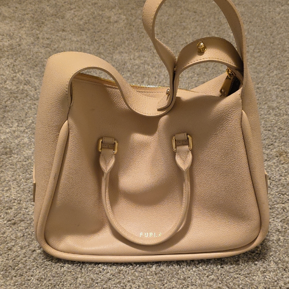 Furla Tan Satchel with Smooth Leather Finish